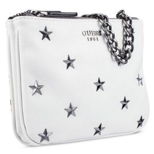 Guess Bradyn Mini Crossbody White New